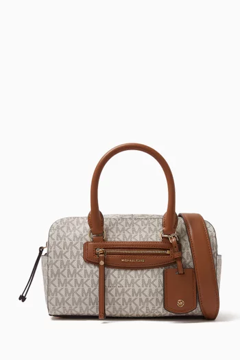 Extra Small Jet Set Crossbody Duffle Bag in Signature Logo Canvas