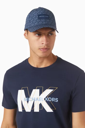 Logo Baseball Cap in Denim