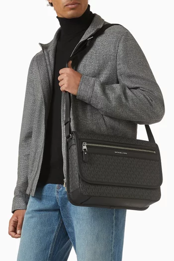 Jet Set Flight Messenger Bag in Signature Canvas & Leather
