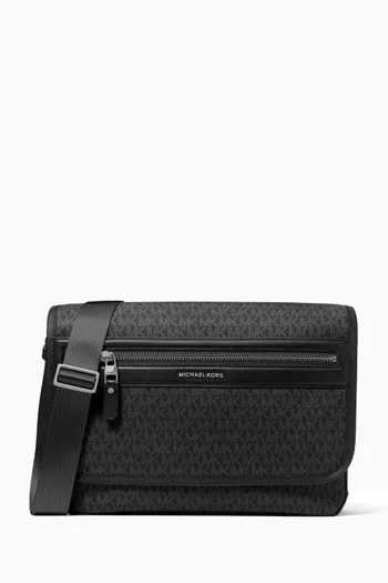 Jet Set Flight Messenger Bag in Signature Canvas & Leather