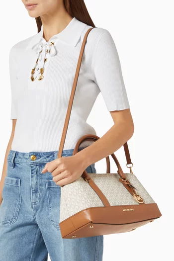 Medium Andie Satchel in Logo-print Canvas