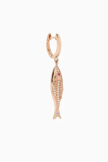 Huwaita Single Diamond Earring in 18kt Rose  Gold