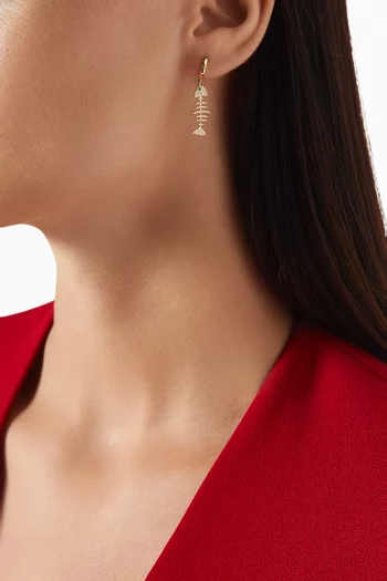 Wishbone Hoop Drop Single Earring in 18kt Yellow Gold
