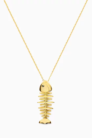 Small Wishbone Pendant Necklace in 18kt Gold