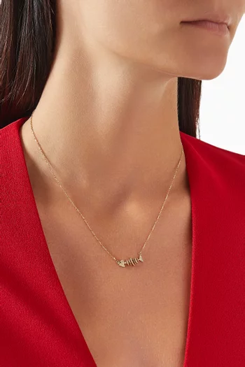 Baby Wishbone Diamond Necklace in 18kt Gold