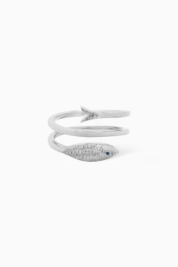 Huwaita Twirl Diamond Ring in 18kt Gold
