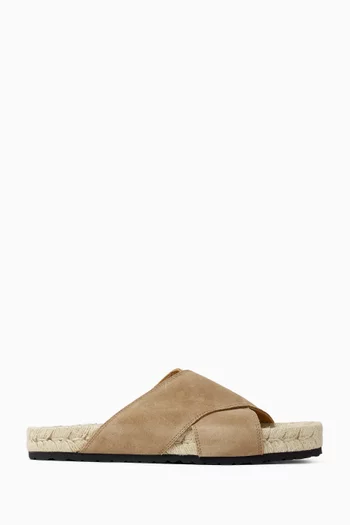 Cross-strap Sandals in Suede