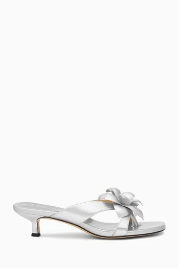 Jacie 50 Embellished Sandals in Metallic Leather