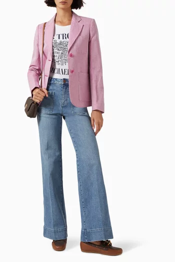Single-breasted Blazer in Linen-cotton