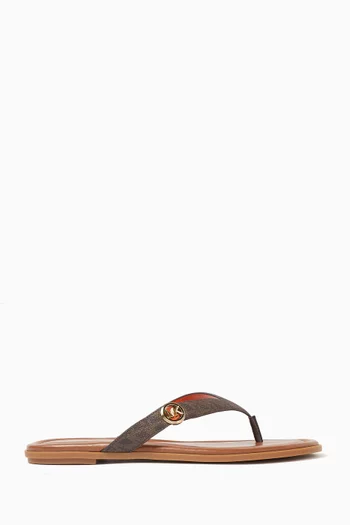 Erin Thong Sandals in Signature Logo Canvas
