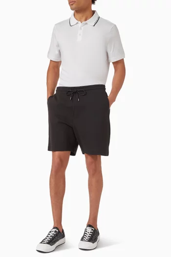 Logo Trim  Polo Shirt in Cotton Jersey