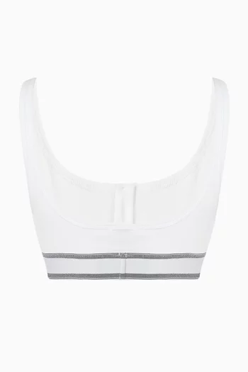 Logo Button Bralette in Cotton-jersey