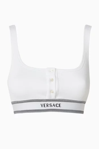 Logo Button Bralette in Cotton-jersey