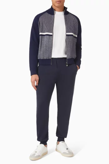 Embroidered Jacquard Zip Sweatshirt