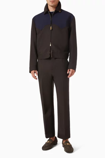 Zip Blouson Jacket in Wool & Mohair