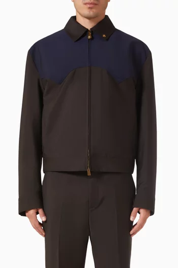 Zip Blouson Jacket in Wool & Mohair