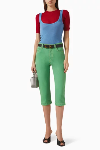 Embroidered Tank Top in Virgin Wool