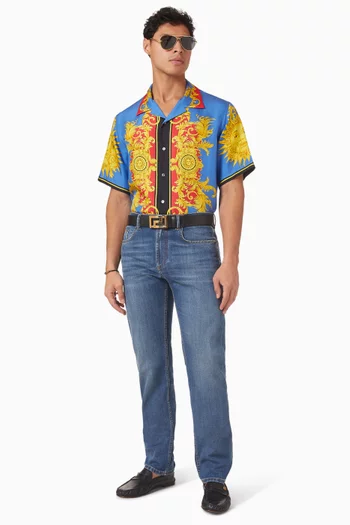 Sun-print Shirt in Silk-twill