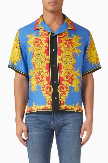 Sun-print Shirt in Silk-twill