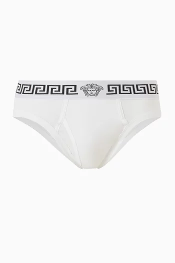 Greca Border Briefs in Organic Cotton