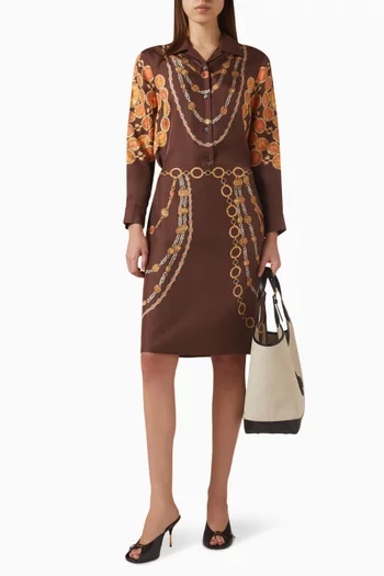 Printed Skirt in Silk-twill