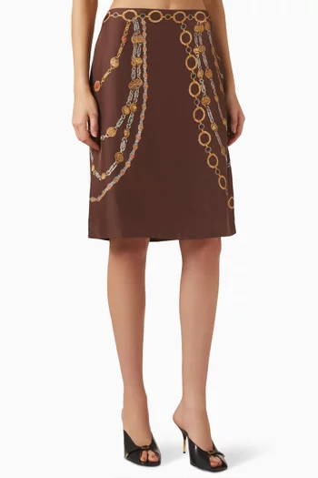 Printed Skirt in Silk-twill
