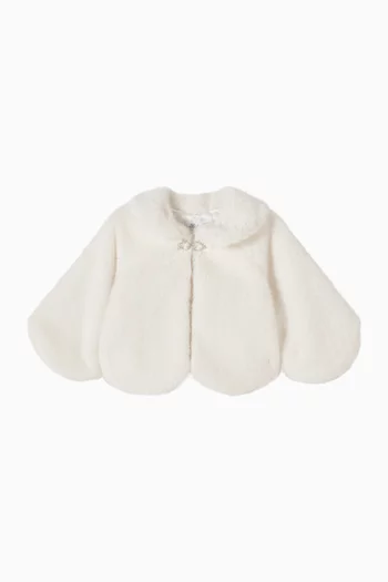 Baby Girl Petal Jacket in Faux Fur