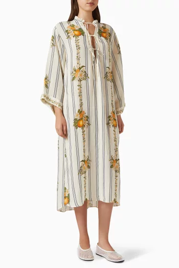 Datil Valle Kaftan in Linen-blend