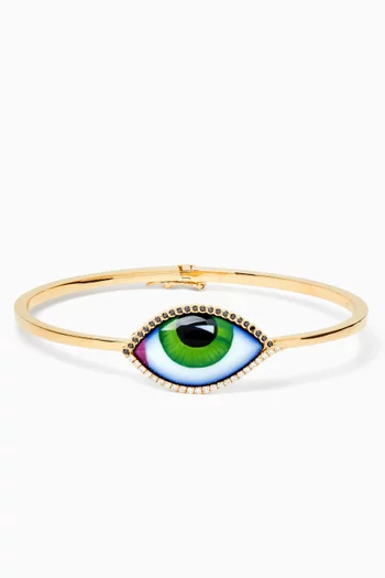 Eye Grand Diamond Bangle in 14kt Gold