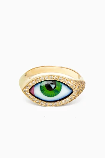 Petit Vert Chevalier Diamond Ring  in 14kt Gold