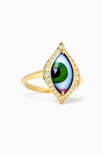 Petit Eye Diamond Ring in 14kt Gold