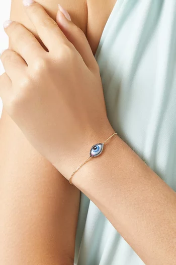 Small Eye Diamond Bracelet in 14kt Gold