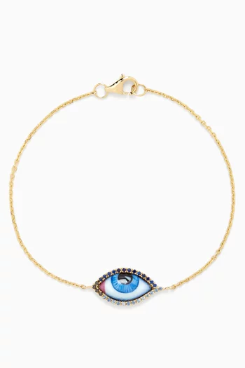 Small Eye Diamond Bracelet in 14kt Gold
