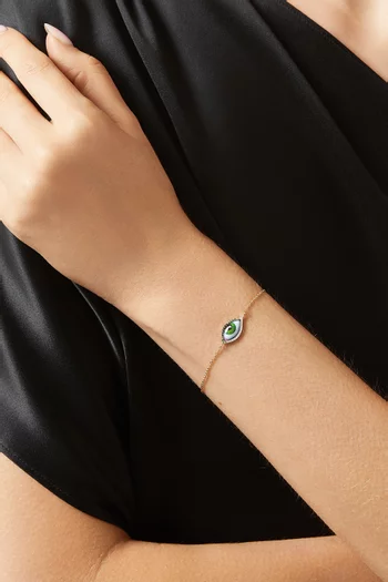 Small Eye Diamond Bracelet in 14kt Gold