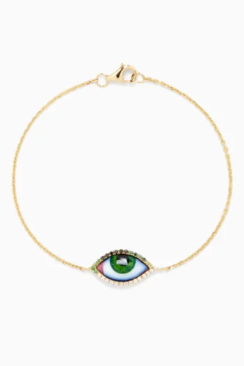 Small Eye Diamond Bracelet in 14kt Gold