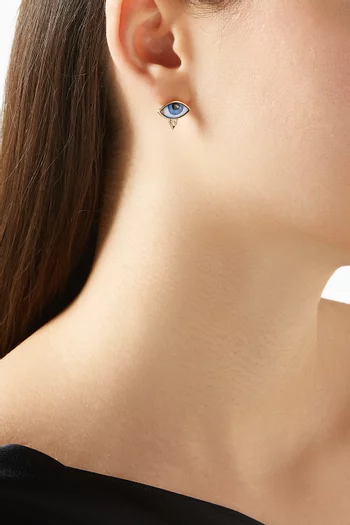 Small Eye Diamond Single Earring in 14kt Gold