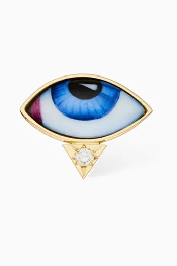 Small Eye Diamond Single Earring in 14kt Gold