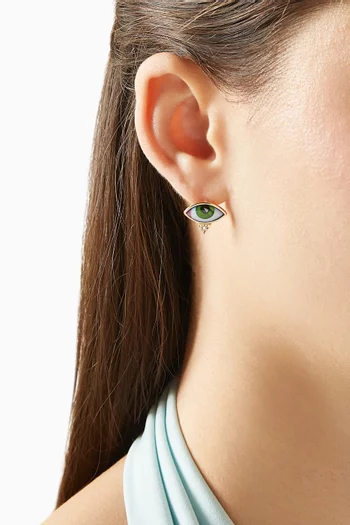 Small Eye Diamond Single Earring in 14kt Gold