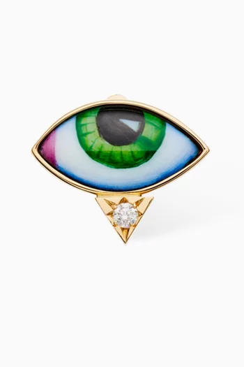 Small Eye Diamond Single Earring in 14kt Gold
