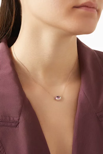 Petit Eye Diamond & Sapphire Necklace in 14kt Gold
