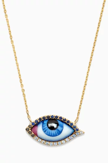 Petit Diamond & Sapphire Necklace in 14kt Gold