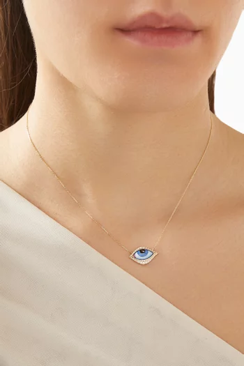 Petit Eye Diamond Necklace in 14kt Gold