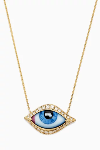 Petit Eye Diamond Necklace in 14kt Gold