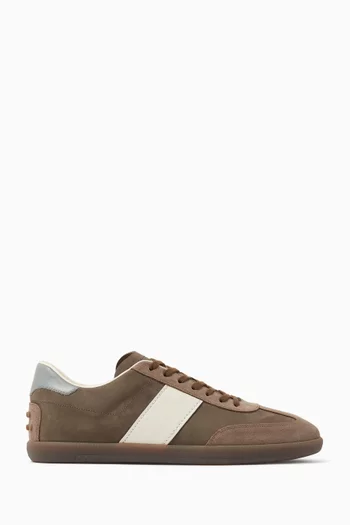 Tab Sneakers in Suede & Leather