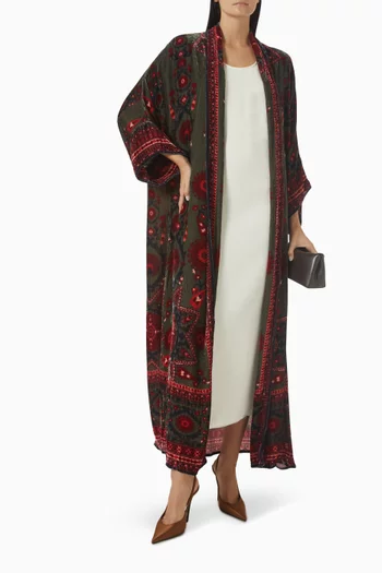 Bukhara Kimono & Shaila Set in Silk-velvet