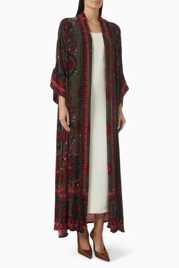 Bukhara Kimono & Shaila Set in Silk-velvet