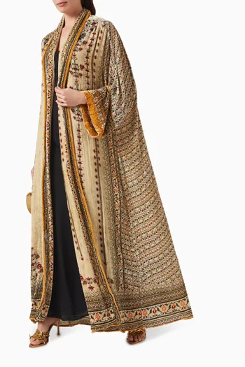 Taj Kimono & Shaila Set in Silk-velvet