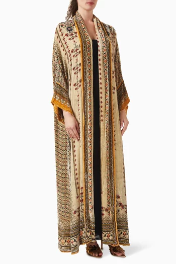 Taj Kimono & Shaila Set in Silk-velvet