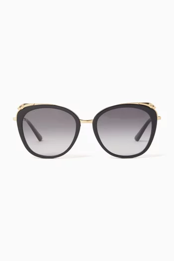 Panthère Oversized Sunglasses in Acetate & Metal