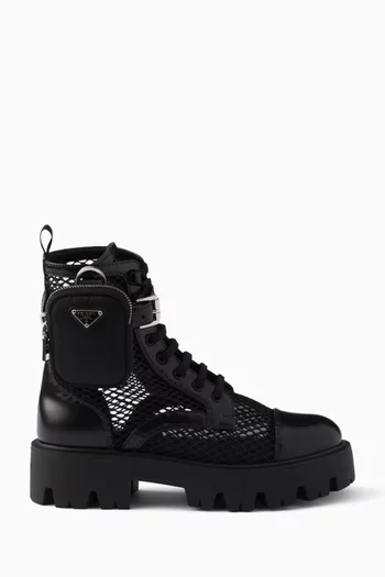 Boots in Leather & Mesh